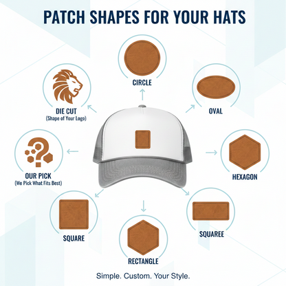 Crew Pack of Custom Laser-Engraved Leatherette Patch Hats