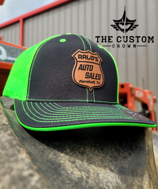 Crew Pack of Custom Laser-Engraved Leatherette Patch Hats