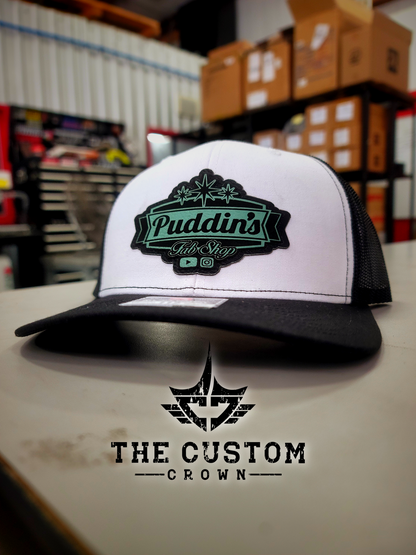 Crew Pack of Custom Laser-Engraved Leatherette Patch Hats